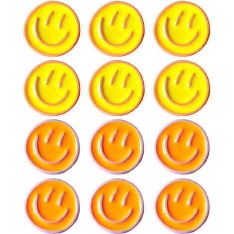 12 aimants pour réfrigérateur, résine, motif sourire, 10 mm, usage cuisine bureau salle de classe (1/5)