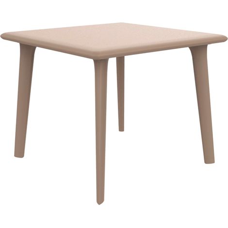 Mesa cuadrada 90x90 Dessa Resol plástico beige (1/5)