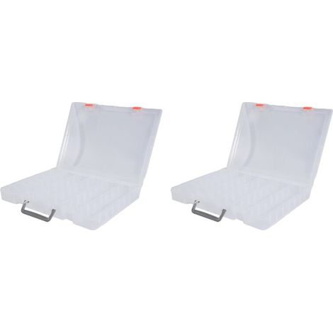 2 cajas de almacenamiento de plástico de 48 compartimentos con divisores ajustables, organizador de almacenamiento para manualidades, organizador de cajas (1/4)
