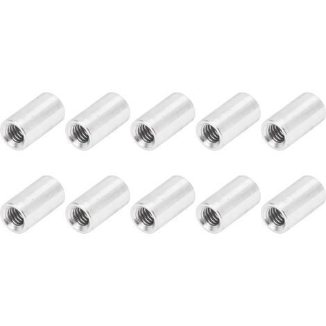 Ensemble de 10 poteaux d'isolation ronds en alliage d'aluminium avec colonnes de support filetées internes, M4 x 0,7 mm, 10 mm de long. (1/5)