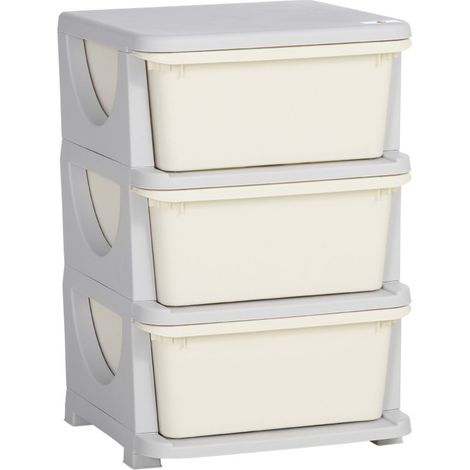 Étagère de rangement trois niveaux pour enfants avec trois tiroirs, couleur blanc