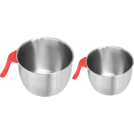 Bol À Mélanger - Acier Inoxydable 18/10 - Poignée En Silicone Antidérapante - Bec Verseur Intégré - Pour Préparation Cuisine Et Stockage Aliments - 1 Pièce (1/5)