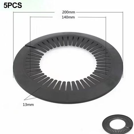 Flange Pipe Cover - PP - Pour Tubes De Chauffage - Noir - 5 Pièces - Diamètre 14 À 220 mm (1/4)