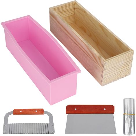 DIY-Handgefertigte Silikon-Seifenform-Schneidemesser für Kuchen, Brot und Schokolade (Rosa) (1/5)