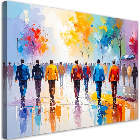 Wandbild Menschen auf der Straße Menschenmenge Stadt 60x40 cm (1/5)