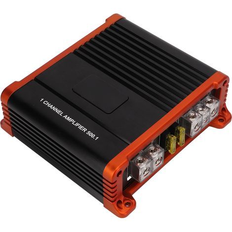 1-Channel Monoblock Car Audio Amplifier 500W 2Ω 300W 4Ω 10Hz-300Hz Universal for Speakers (1/5)