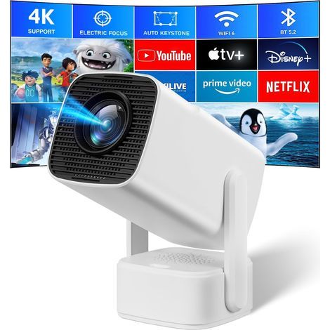 Mini Vidéoprojecteur Portable, SEPYMP Projecteur 4k, Enceinte Indépendante 5 Watts, 1080P HD, 350 ANSI, Android 11, Pré-installé Netflix, Youtube (1/5)