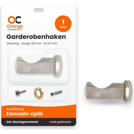 Messing Garderobenhaken Edelstahl-Optik (1/5)