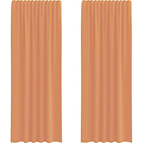 Maison Exclusive - Voile Vorhänge mit Stangentaschen 2 Stk. Terra