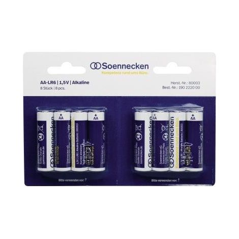 Soennecken Batterie 80003 Mignon AA LR6 1,5 V 8 St./Pack (1/2)