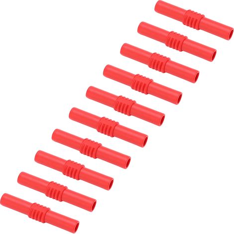 10 pièces Connecteurs Banane Femelle 4mm Isolés Rouge avec Prolongateur pour Câblage Électronique (1/5)