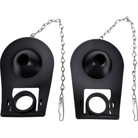 Lot de 2 clapets de chasse d'eau universels en PP noir pour la maison, l'hôtel, le bar ou le club (réf. 120091). (1/5)