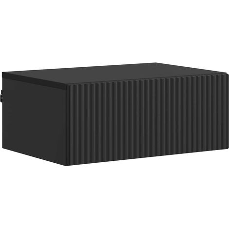 Wall-Mounted Bedside Cabinet Black 49 x 34.5 x 20 cm vidaXL