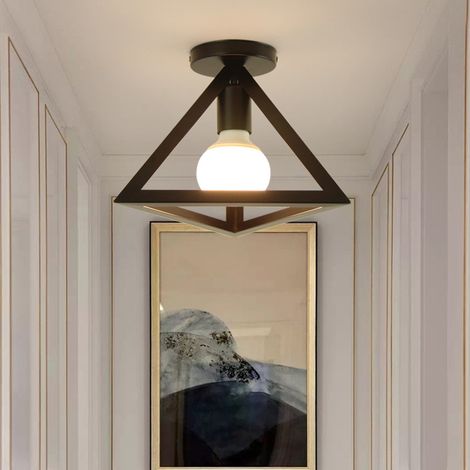 Plafonnier industriel en métal, lustre noir rétro, éclairage d'allée créatif, lustre de plafond moderne pour salon, chambre, café, bar, restaurant (1/5)