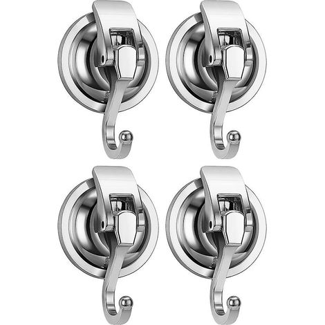 Lot de 4 crochets de suspension pour couronnes à ventouses robustes, plaqués argent, réutilisables sans perçage. (1/5)
