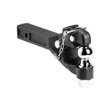 Gancho de Remolque de 7256 kg, Gancho de Remolque de 2", Bola de Enganche Combinada de 2 pulgadas, se Adapta a Anillos de Luneta de 2,5"-3", Revestimiento de Polvo Negro, para Remolques (1/5)
