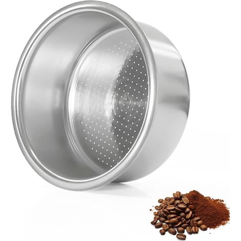 Filtre à café inox 51mm pour porte-filtre espresso – Panier double dose compatible machines 2 tasses – Accessoire barista, facile à nettoyer, idéal pour cuisine maison (1/5)