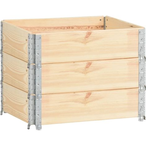 Pallet Collars 3 pcs 60x80 cm Solid Pine Wood vidaXL