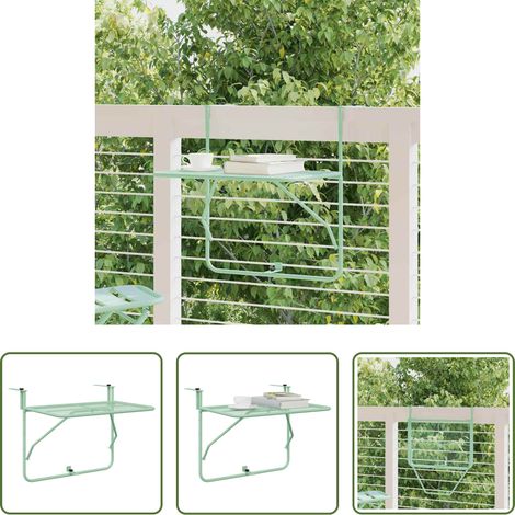 Balkontisch - Hängender Balkontisch Minzgrün 60 x 39 x 65 cm Stahl