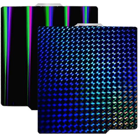 H1H Bauplatte für Bambu Lab A1/X1C/X1/P1P/P1S 3D-Drucker, 257 x 257 mm doppelseitige Federplatte (Lichtstrahl + Phantom)