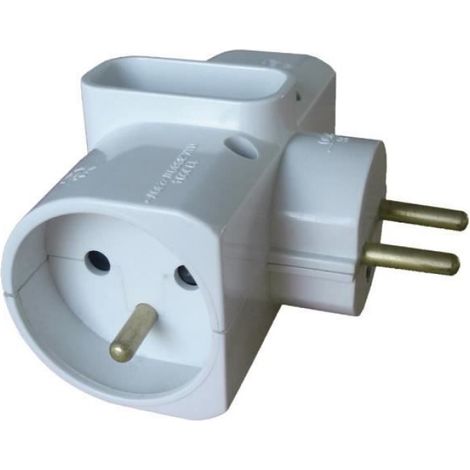 Triplite 2x16A + 1x6A - ZENITECH - Blanc - Sécurité enfant - Norme NF - Prêt à poser (1/5)