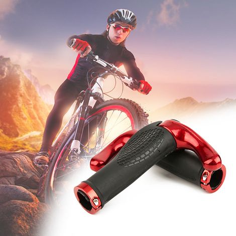 Poignée de Guidon VTT et Route Antidérapante Rouge - Set de Poignées Ergonomiques