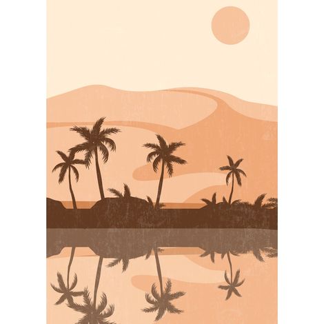 Tableau sur toile illustration désert 100x140 cm - Impression sur Toile Murale Décorative - Image imprimée en HD sur Toile - Toile sur Châssis en Bois FSC - Fabriqué en France (1/5)