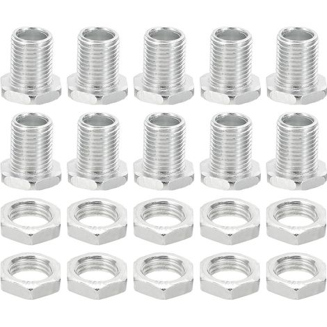 Kit de Boulons et Écrous Hexagonaux M10X15mm, 10 Ensembles de Vis Creuses à Filetage Fin Assorties, Vis à Tête Hexagonale par Trou, Fixations de Lustre (1/5)