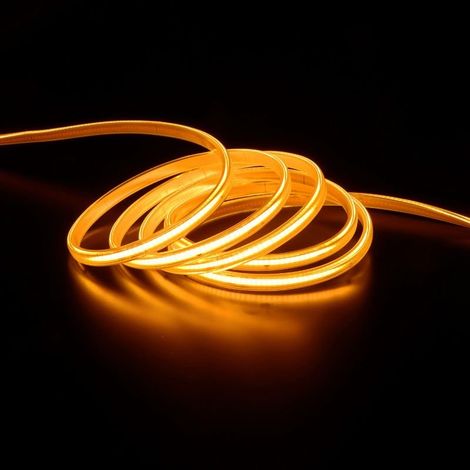 Ruban LED COB 50M AC 296 LED/m 220V 10W/m IP65 - Doré - Jaune - SILAMP (1/2)