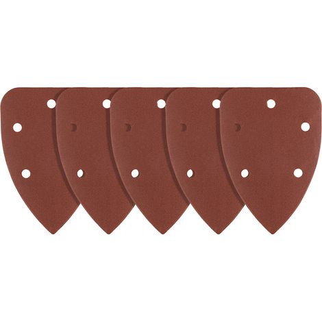 Carta vetrata per ferro, velcro 98 x 140 mm, P240, 5 pezzi, con 5 fori (1/4)