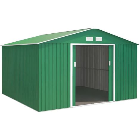 Casetta da Giardino in Lamiera 341x322x211 cm Box Porta Attrezzi (1/3)