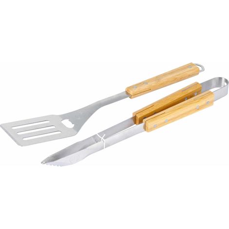 Set de 2 accessoires, pince et spatule bambou - Somagic