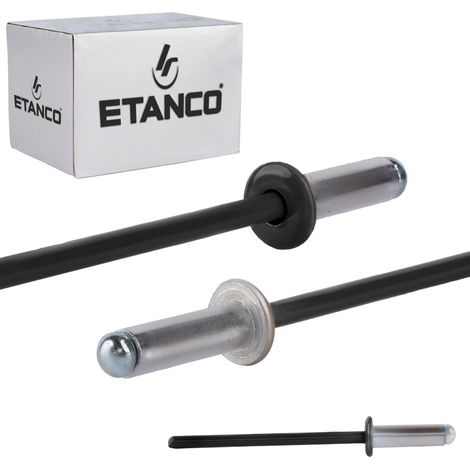 Aluminium offene Nieten 4x12mm RAL 9005 (1/5)
