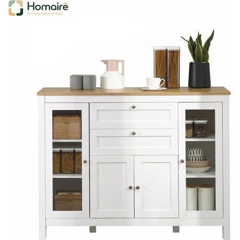 Weißer Aufbewahrungsschrank mit Regalen aus weißem Holz 120 x 40 x 90 cm HOMAIRE (1/5)