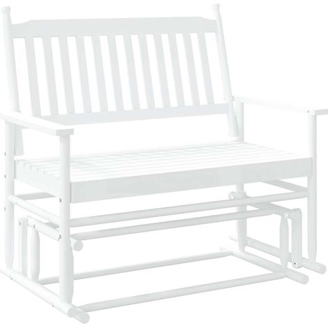 Banc à bascule de jardin 118 x 70 x 104,5 cm en bois massif de peuplier blanc DEC028712 (1/5)