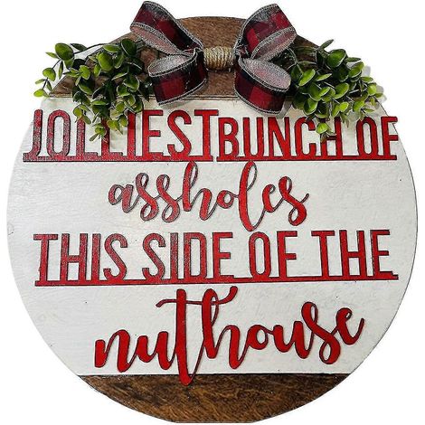 Weihnachtsdekoration Türschild mit Quaste, rustikales Holz, Perlen, für Weihnachten und Thanksgiving (1/5)