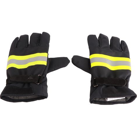Feuerwehrhandschuhe, flammhemmend, hitzebeständig, wasserdicht, atmungsaktiv, Handschutz, schwarz und gelb (1/5)