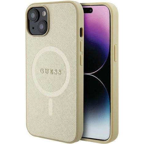 Guess GUHMP15MPSAHMCB iPhone 15 Plus / 14 Plus 6,7 Zoll Gold/Gold Hartschalenetui Saffiano MagSafe (1/5)
