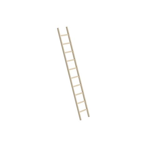 Escalera de mano de madera  con peldaños estrechos  10 peldaños