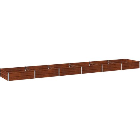 Raised Garden Bed Rusty 480 x 80 x 24 cm corton vidaXL