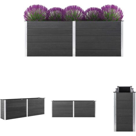 The Living Store - Garten-Hochbeet 250 x 100 x 91 cm WPC Grau (1/5)