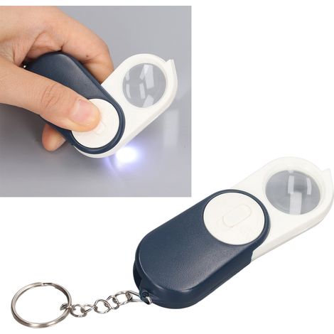 Loupe pliable BST-J106 x10 avec lumière LED blanche, loupe de poche, loupe porte-clés portable (1/5)