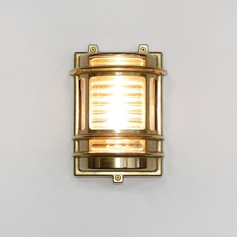 Außenlampe Wand Maritim aus Messing Balkon Terrasse Wandleuchte (1/5)