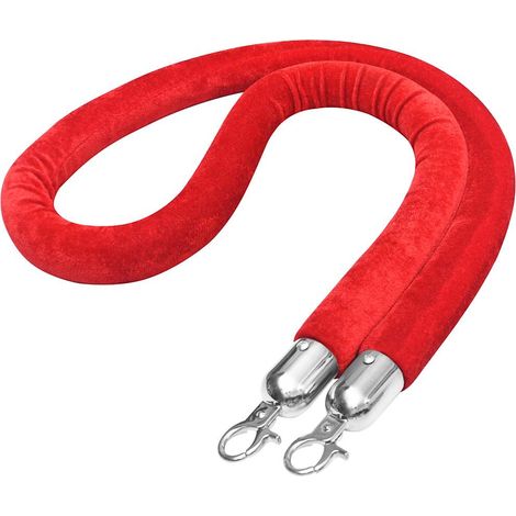 Stanchion Stand Rope Red and Silver Velvet vidaXL