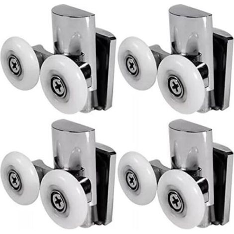 Duschkabinenrollen, 23-mm-Modell – 4er-Set – Zink – Nylonräder
