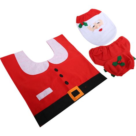 Ensemble de protection de toilette de Noël avec le Père Noël pour la décoration de Noël à la maison (1/5)