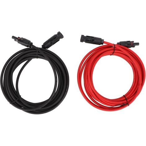 Fil de panneau solaire - VGEBY - 12AWG - Câble d\'extension avec connecteur - Résistance à la corrosion - 1500V (1/4)