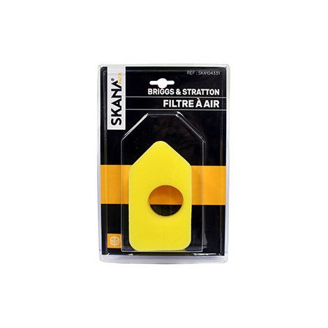 Filtro de aire adaptable para motores Briggs & Stratton de 3,75 a 4 CV con eje vertical. Longitud: 130 mm, ancho: 73 mm, altura: 32 mm.
