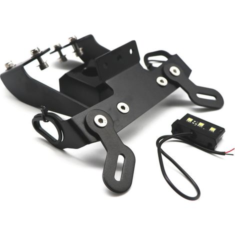 Short rear license plate bracket with lighting, suitable for modifications of Yamaha MT-09 and FZ-09 motorcycles.