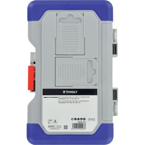 Tivoly • Scatola Ranger da 14 punte SDS Ø4-5-6x2-8x2-10 mm L110mm e Ø5-6-6-6,5-8-8-10mm L160mm